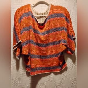Tangerine And Mesh Boxy Spring Shirt. Rare! Size L